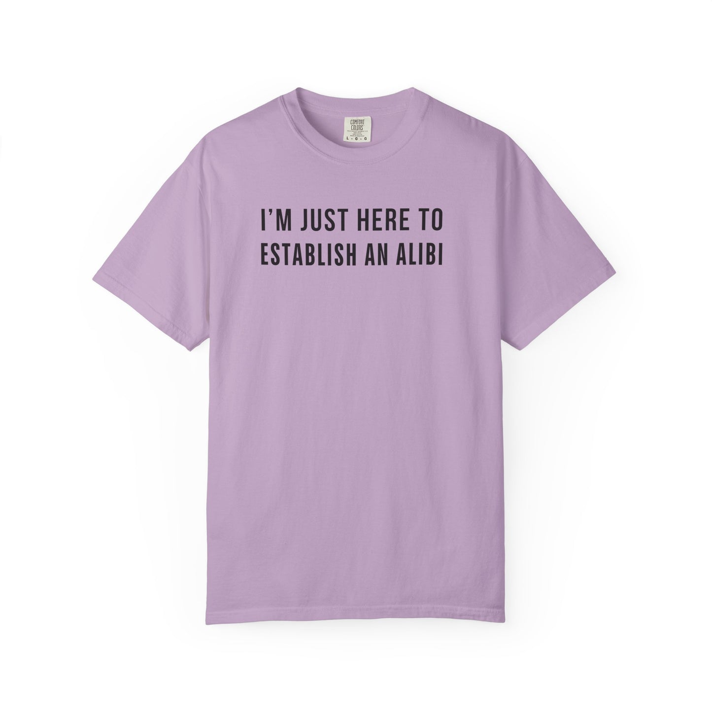 Here to Establish An Alibi - Comfort Color Tee