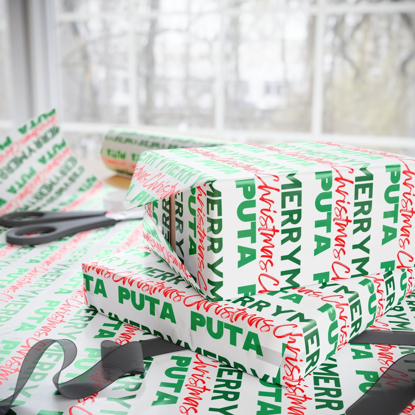 Merry Christmas Puta - Holiday Wrapping Paper