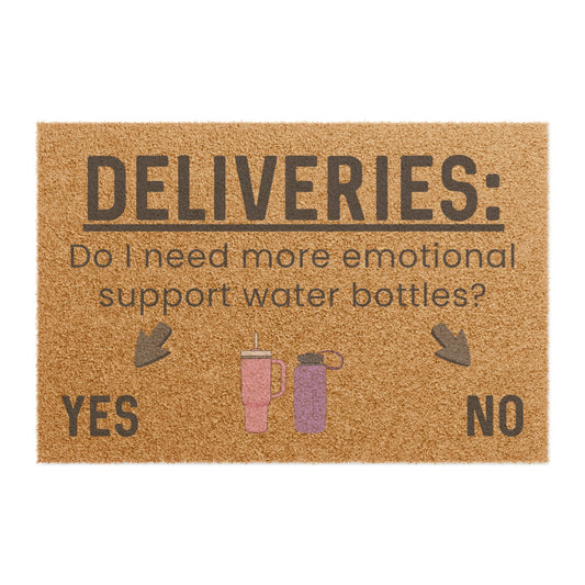 Do I Need More Emotional Support Water Bottles? - Interactive Delivery Doormat