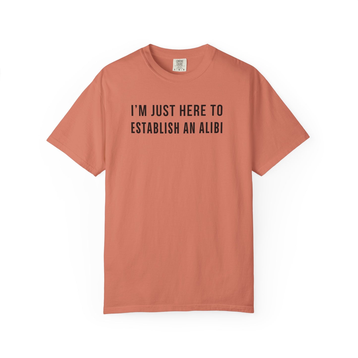 Here to Establish An Alibi - Comfort Color Tee