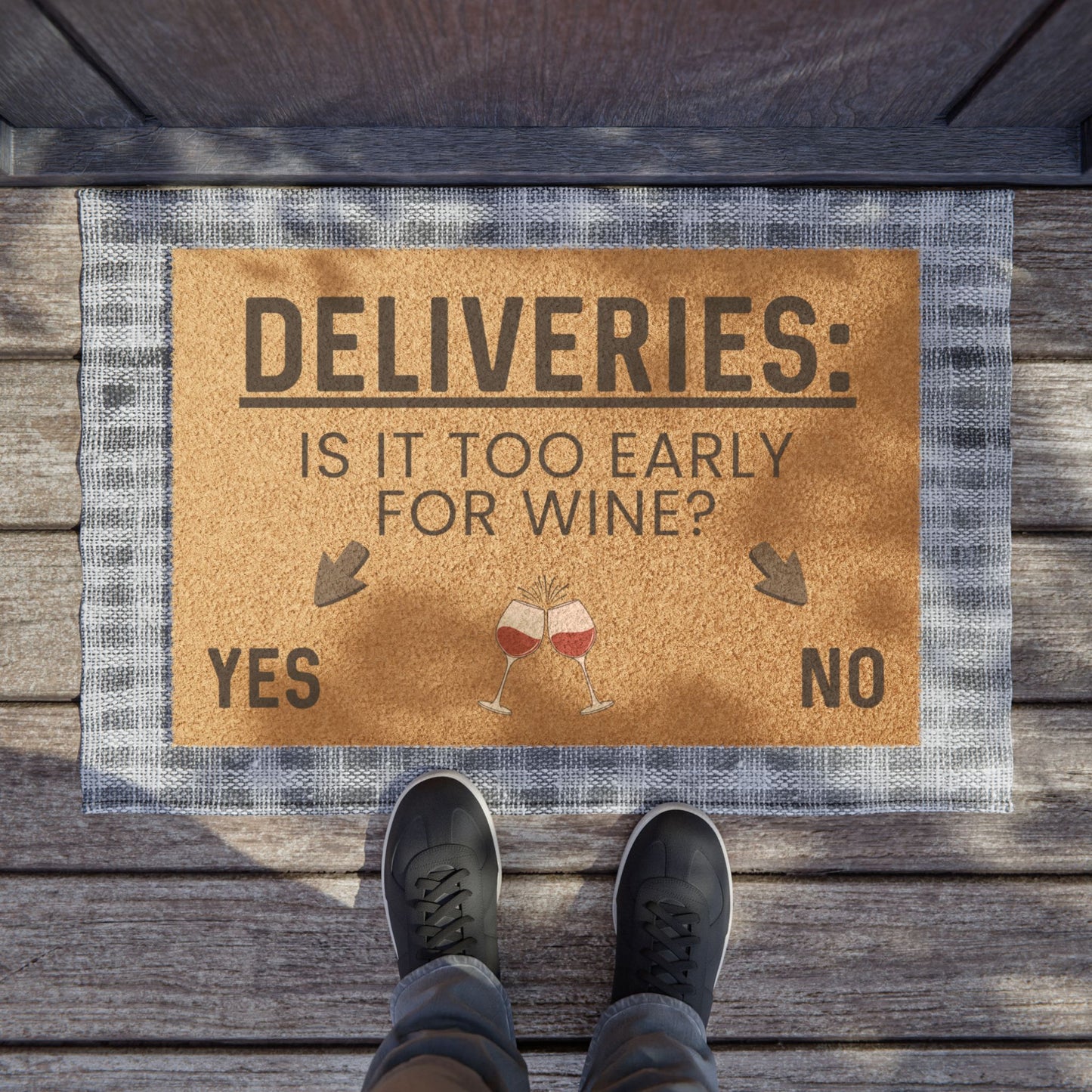 Is It Too Early For Wine? - Interactive Delivery Doormat