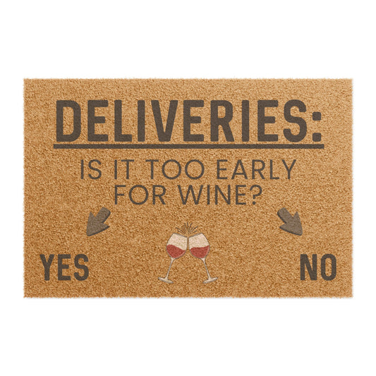 Is It Too Early For Wine? - Interactive Delivery Doormat