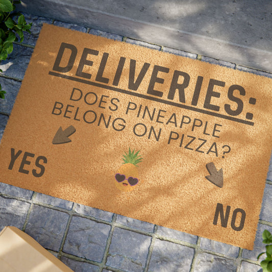 Does Pineapple Belong on Pizza? - Interactive Delivery Doormat