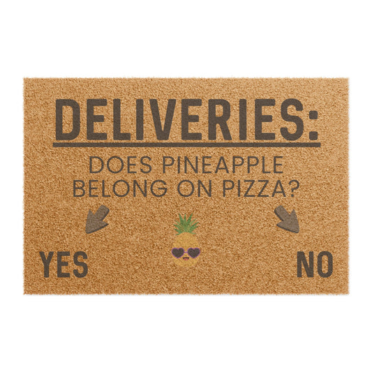 Does Pineapple Belong on Pizza? - Interactive Delivery Doormat