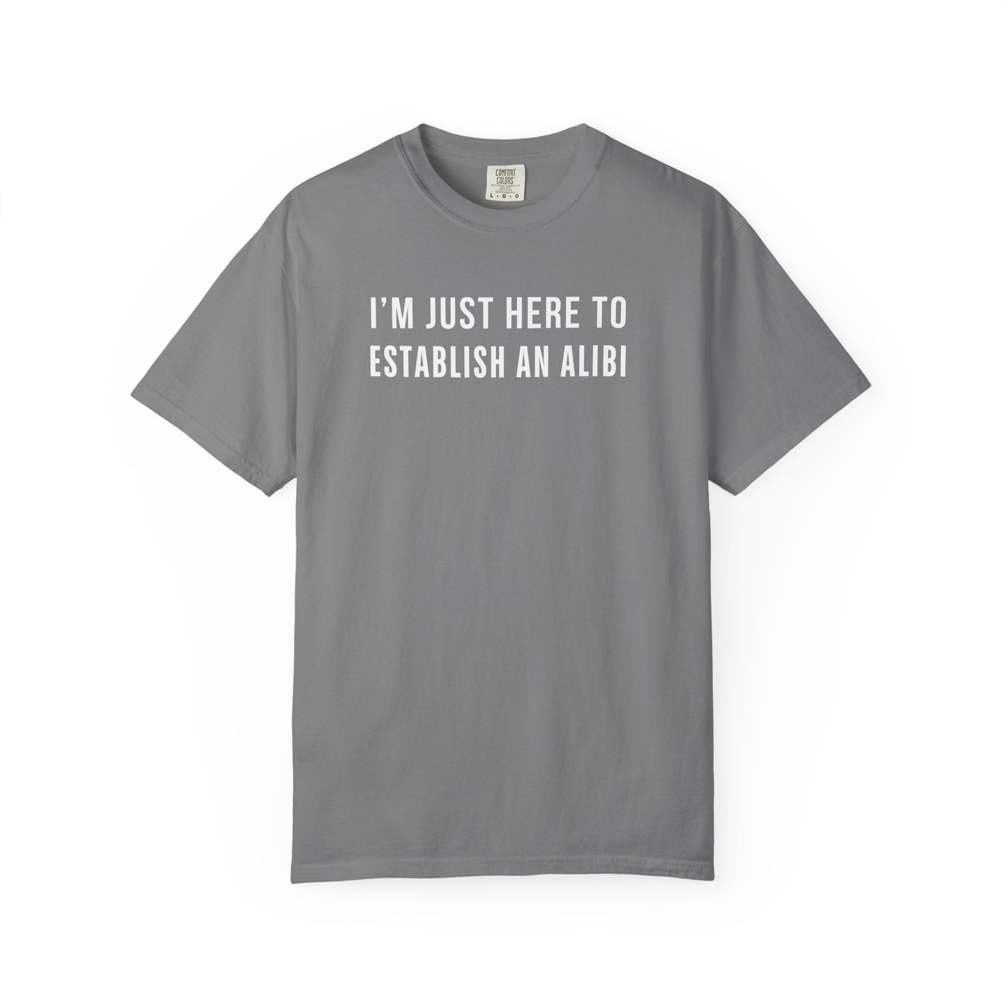 Here to Establish An Alibi - Comfort Color Tee