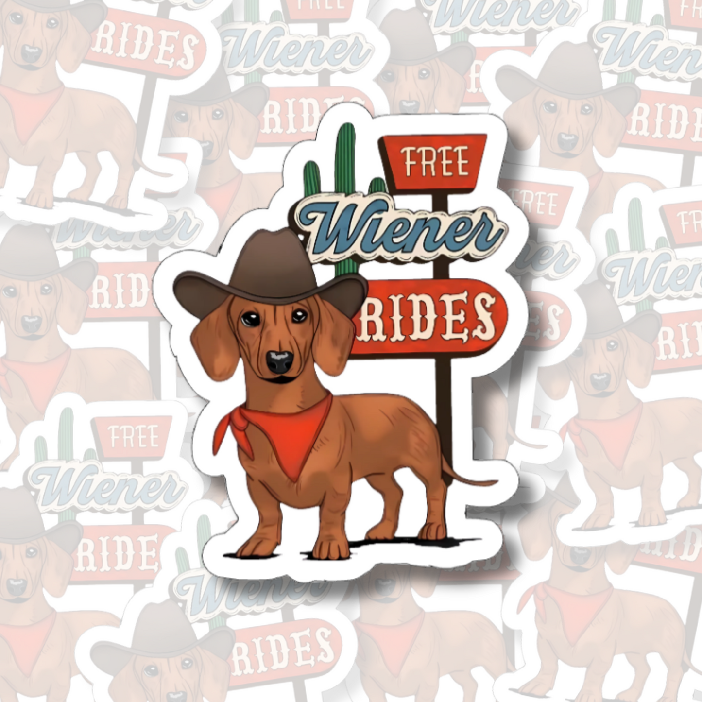 Free Weiner Rides - Vinyl Sticker