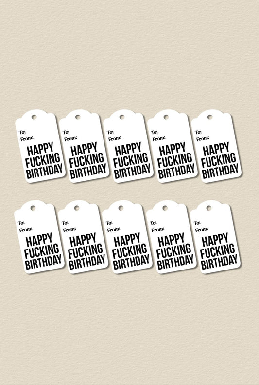Happy Fucking Birthday - Gift Tags Pack