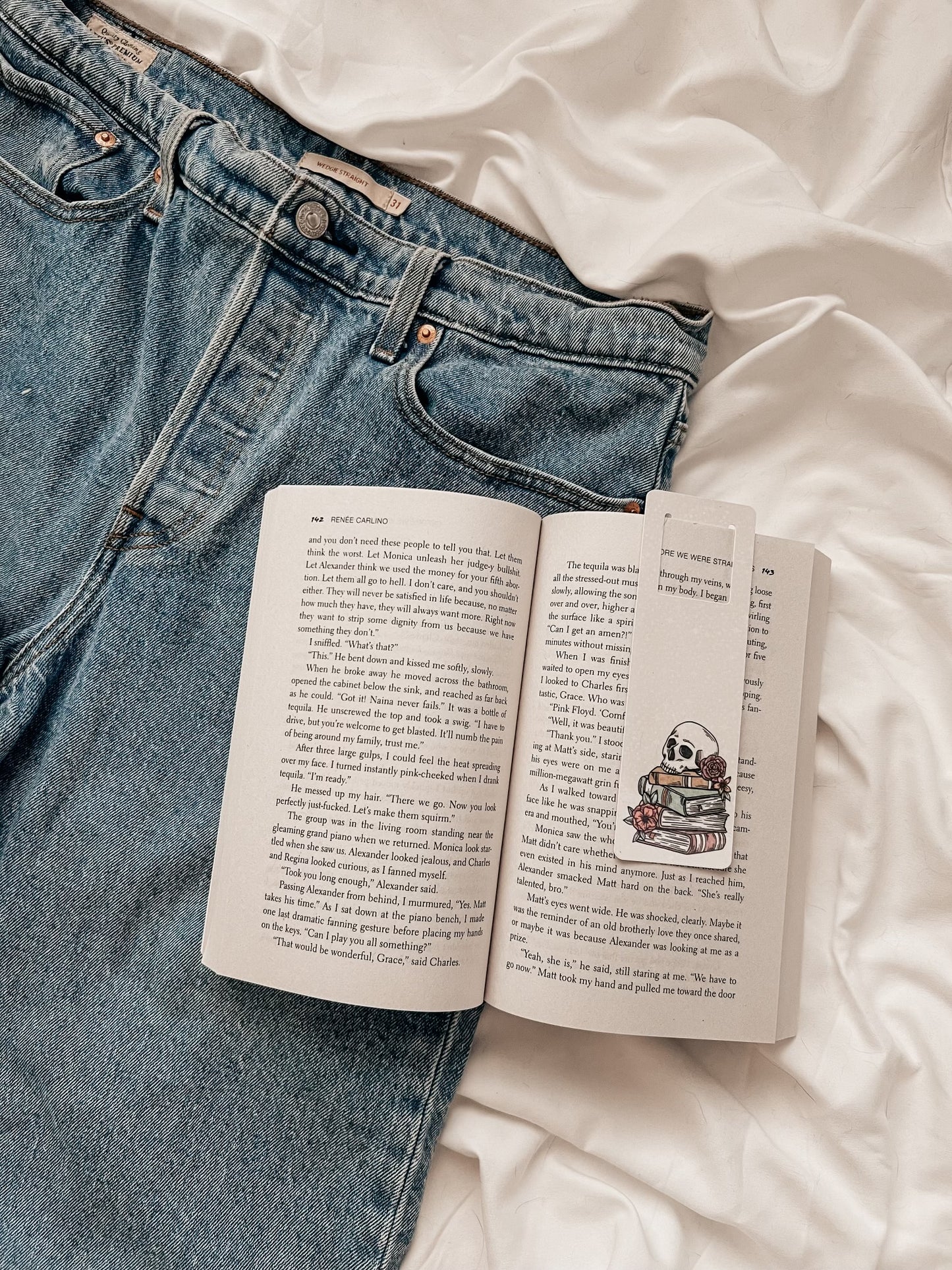 Skull and Books Bookmark