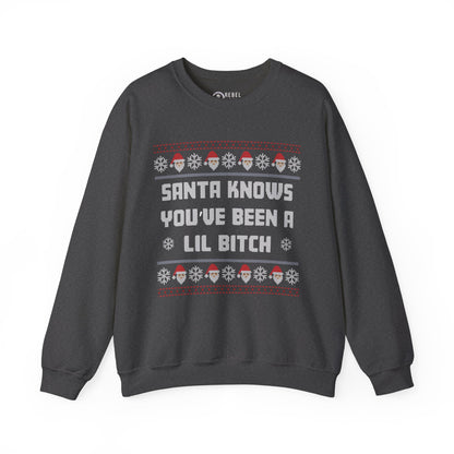 Santa Knows You've Been a Lil Bitch - Ugly Sweatshirt