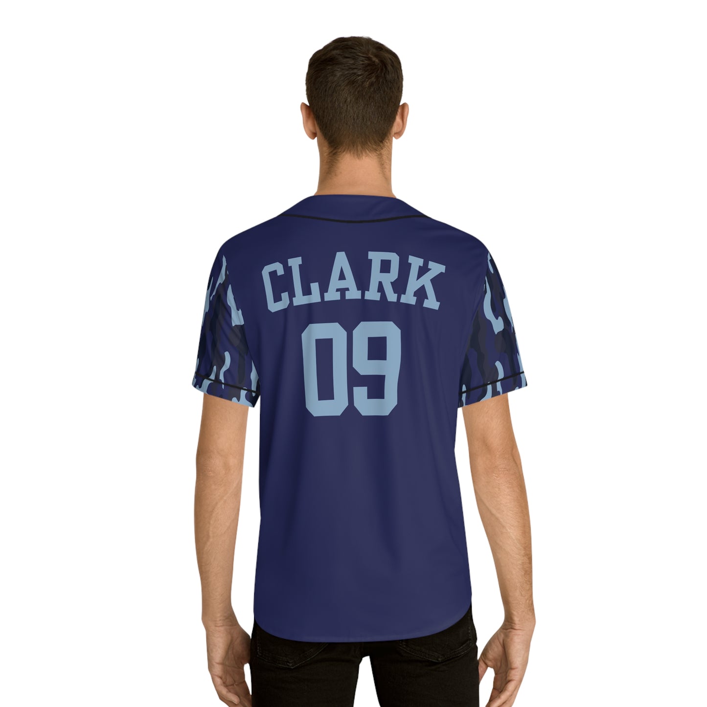 Clark - Navy Blue Camo Baseball Jersey