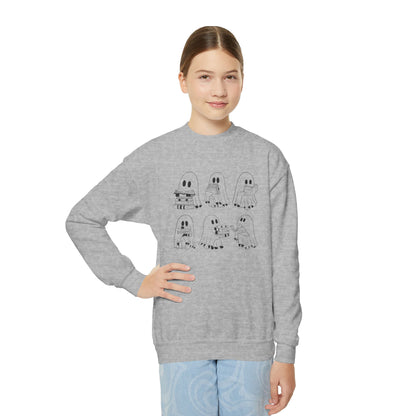Reading Ghosties Youth Crewneck Sweatshirt — "Everyday’s Trash Day" Raccoon Graphic