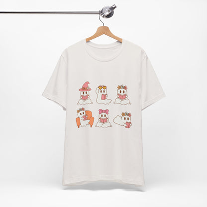 Cute Reading Ghosts - Short Sleeve Tee