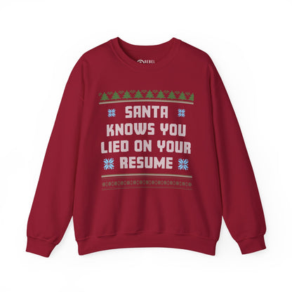 Santa Knows You Lied On Your Resume - Ugly Sweatshirt