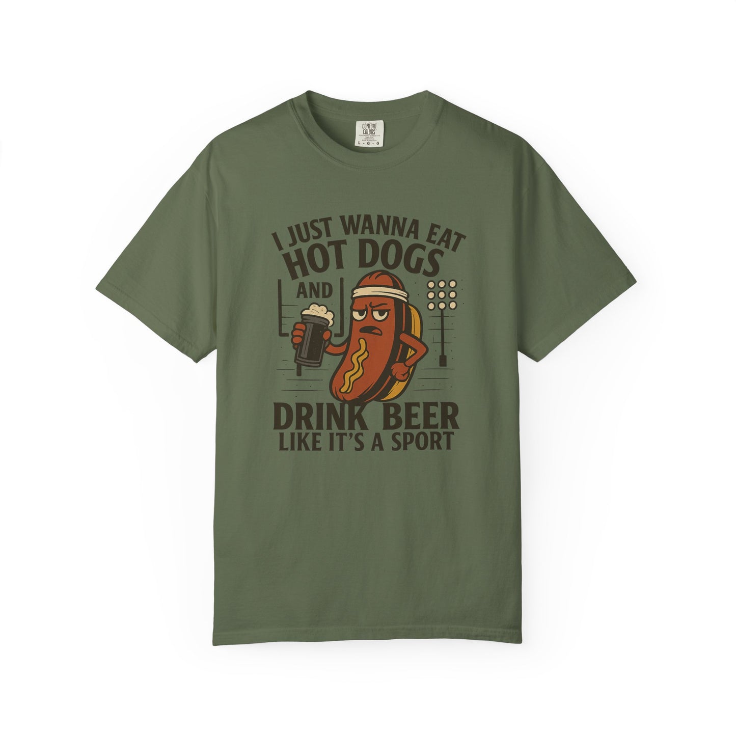 I Just Wanna Eat Hot Dogs and Drink Beer - Comfort Color Tee