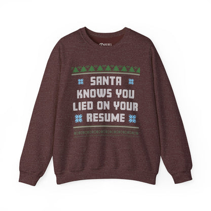 Santa Knows You Lied On Your Resume - Ugly Sweatshirt