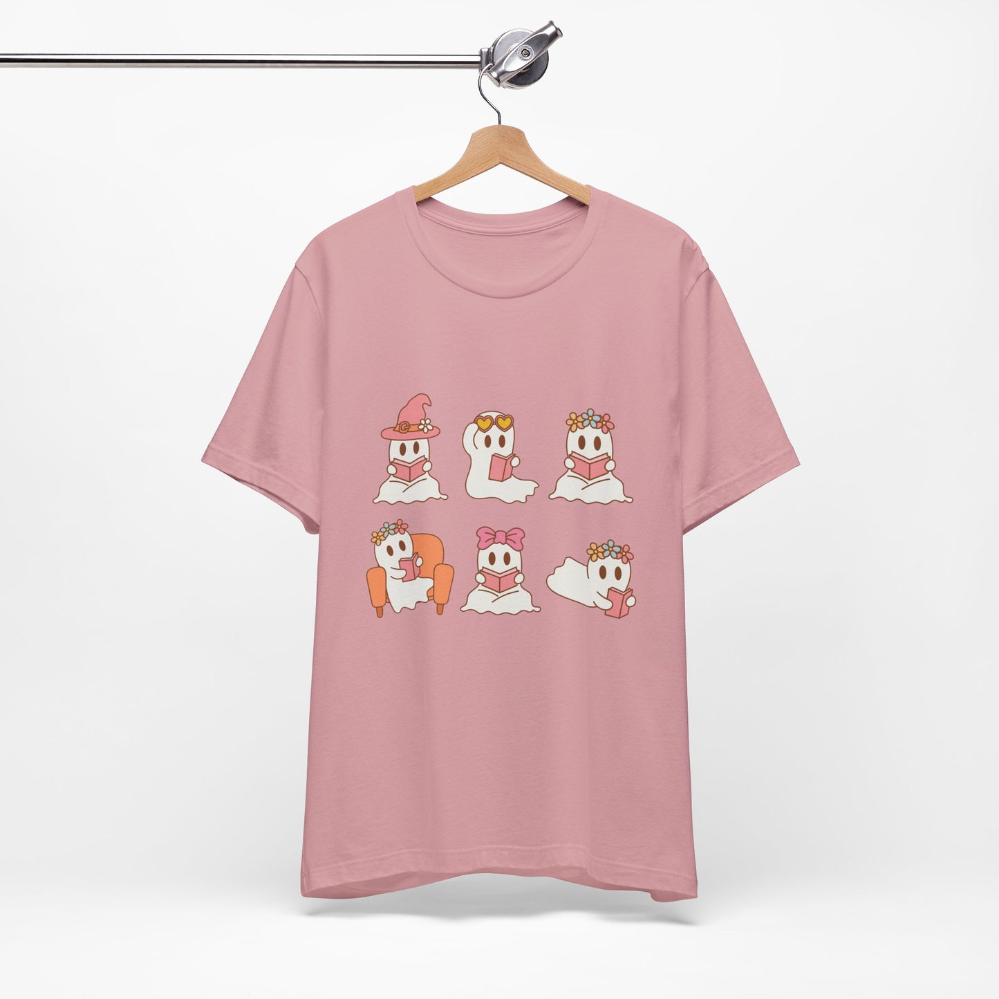 Cute Reading Ghosts - Short Sleeve Tee