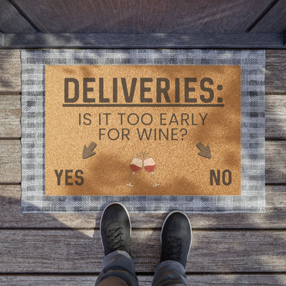 Is It Too Early For Wine? - Interactive Delivery Doormat