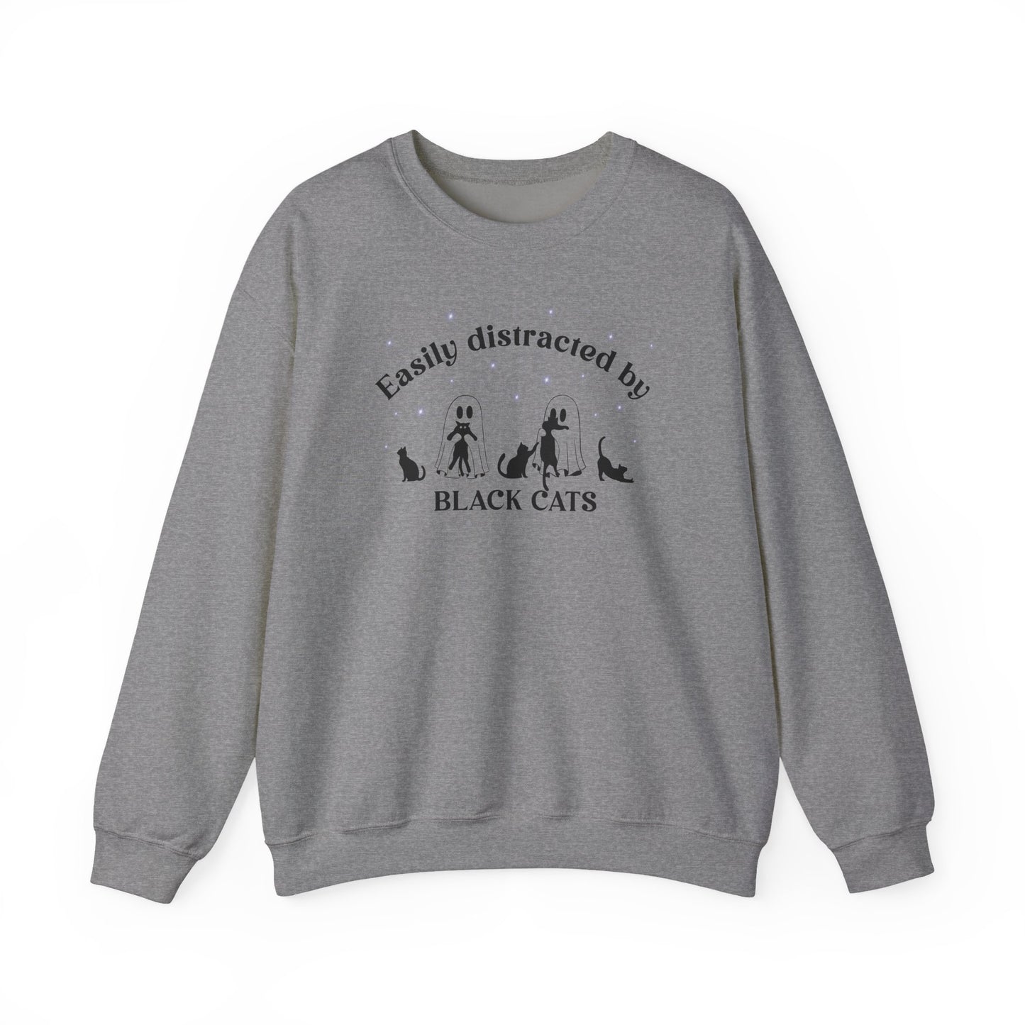 Easily Distracted to Black Cats - Unisex Crewneck Sweatshirt