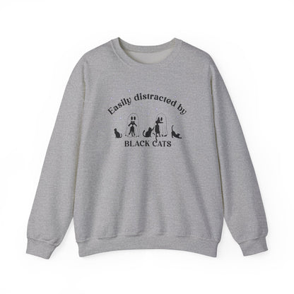 Easily Distracted to Black Cats - Unisex Crewneck Sweatshirt