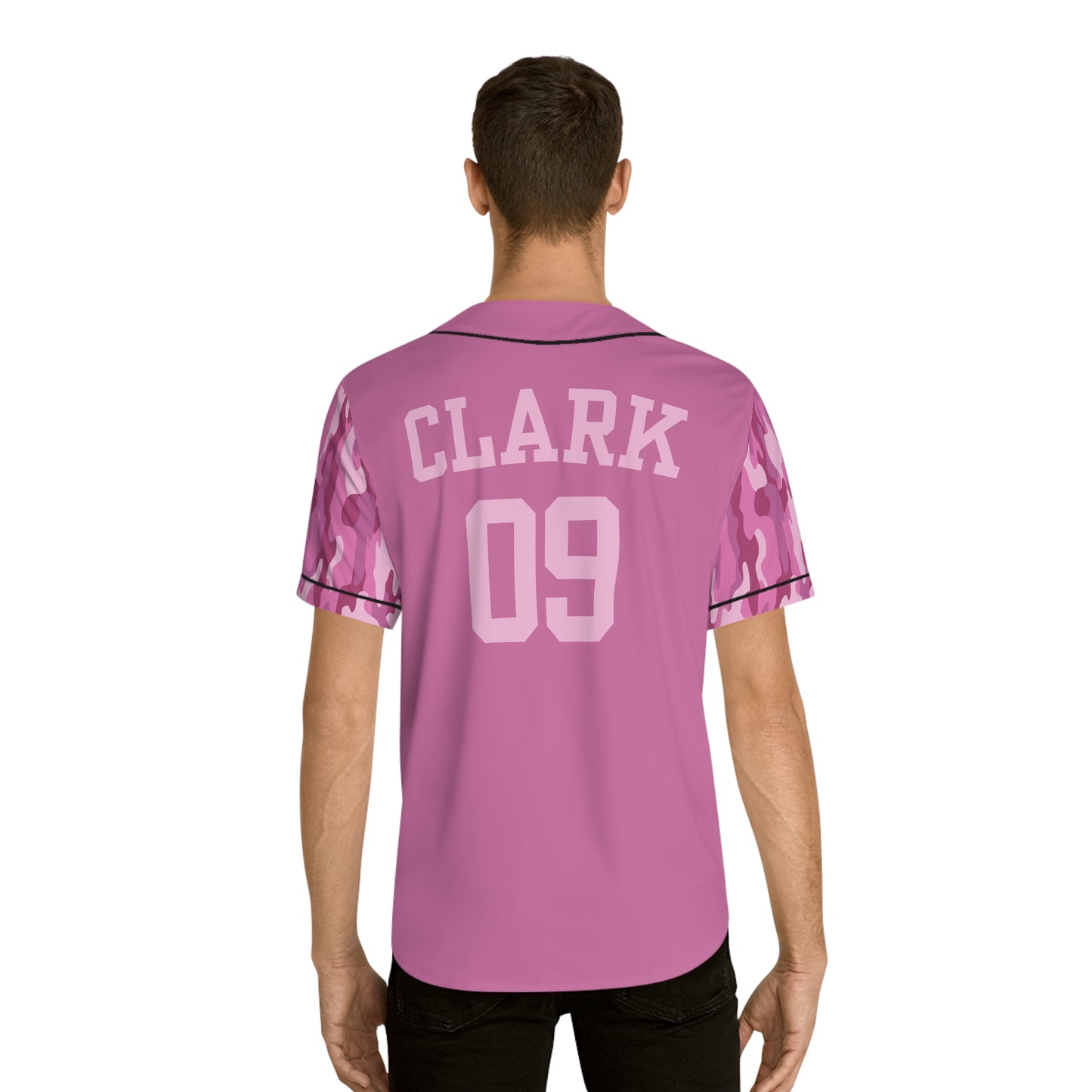 Clark - Pink Camo Baseball Jersey