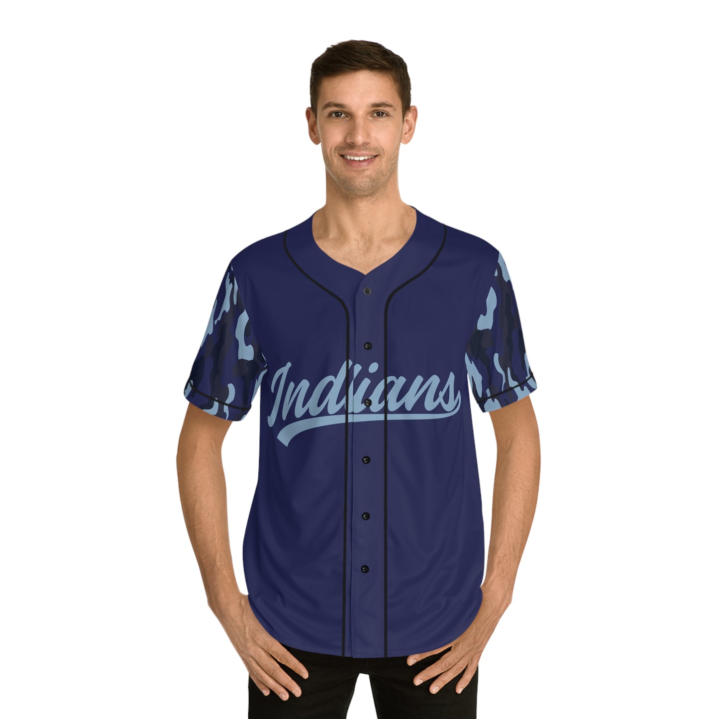 Clark - Navy Blue Camo Baseball Jersey