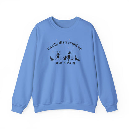 Easily Distracted to Black Cats - Unisex Crewneck Sweatshirt