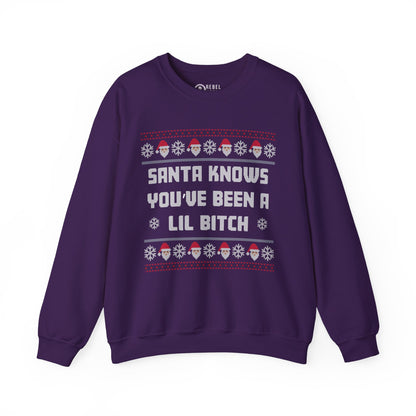 Santa Knows You've Been a Lil Bitch - Ugly Sweatshirt