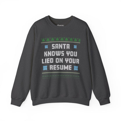 Santa Knows You Lied On Your Resume - Ugly Sweatshirt