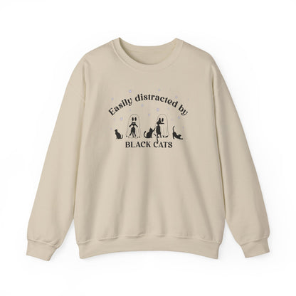 Easily Distracted to Black Cats - Unisex Crewneck Sweatshirt