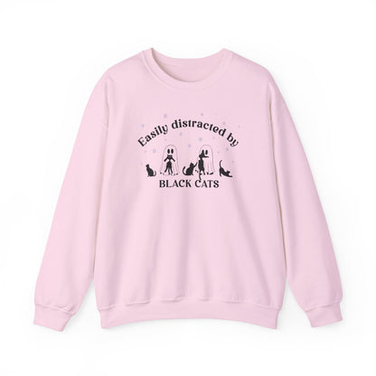 Easily Distracted to Black Cats - Unisex Crewneck Sweatshirt
