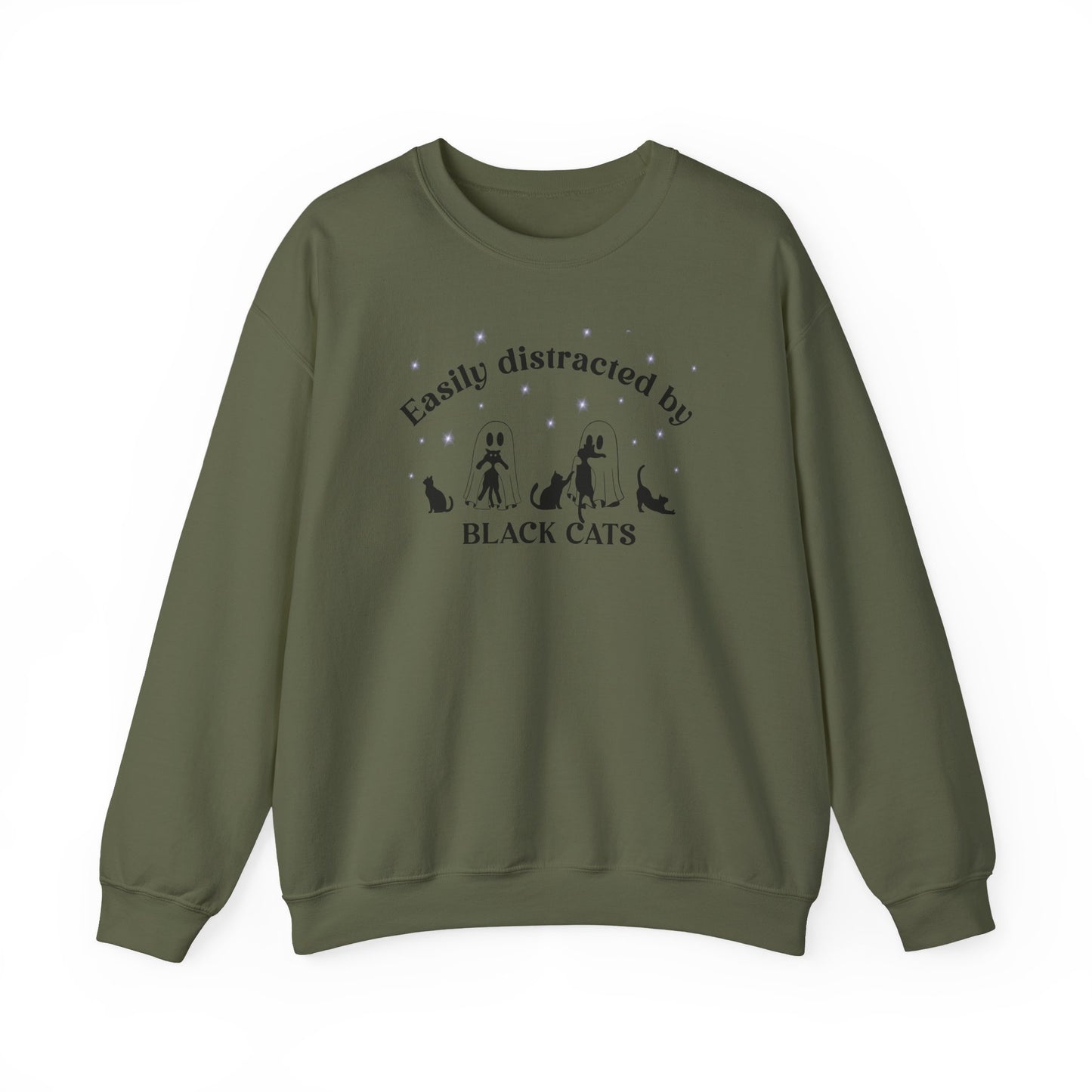 Easily Distracted to Black Cats - Unisex Crewneck Sweatshirt