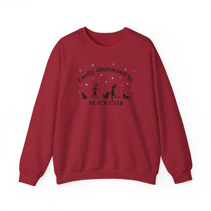 Easily Distracted to Black Cats - Unisex Crewneck Sweatshirt