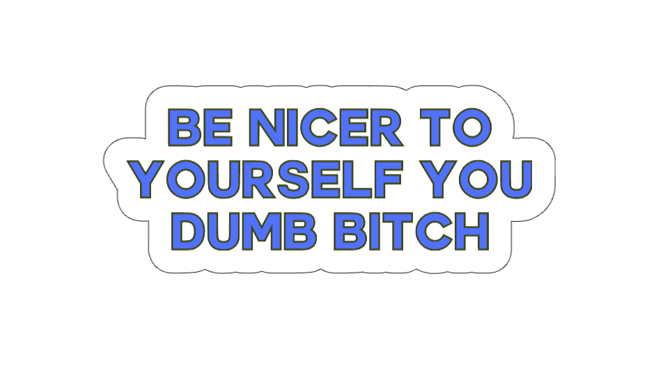 Be Nicer to Yourself You Dumb Bitch - Vinyl Sticker