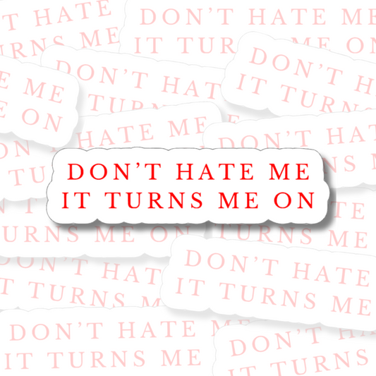 Don't Hate Me, It Turns Me On - Vinyl Sticker