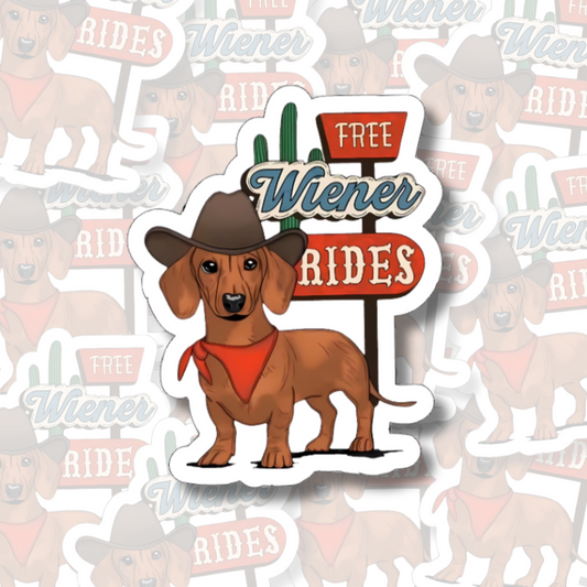 Free Weiner Rides - Vinyl Sticker
