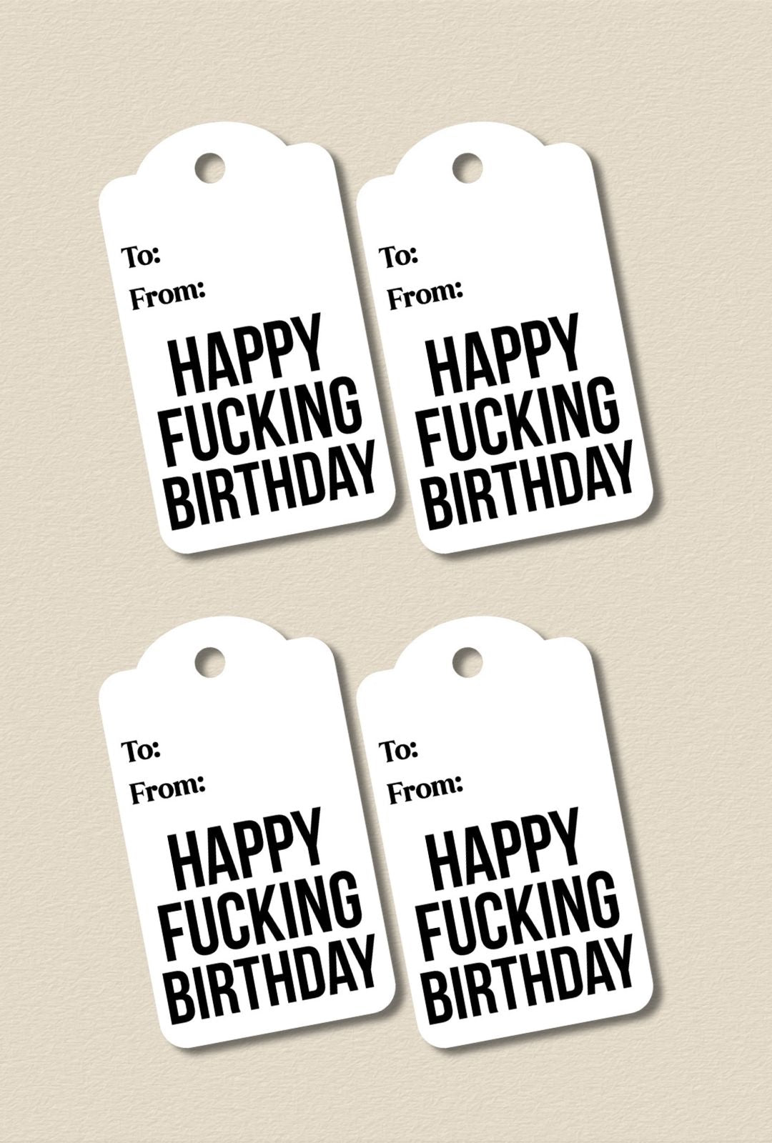 Happy Fucking Birthday - Gift Tags Pack