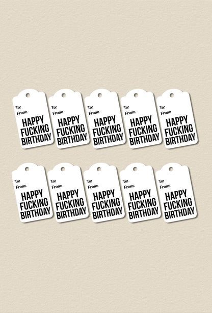 Happy Fucking Birthday - Gift Tags Pack