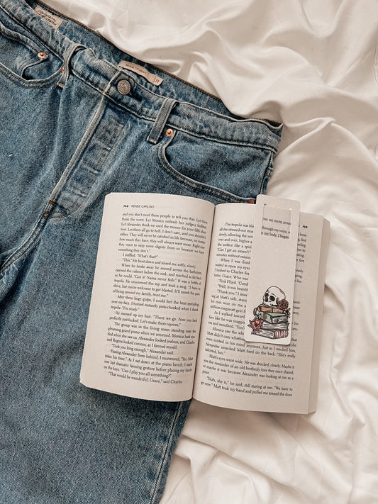 Skull and Books Bookmark